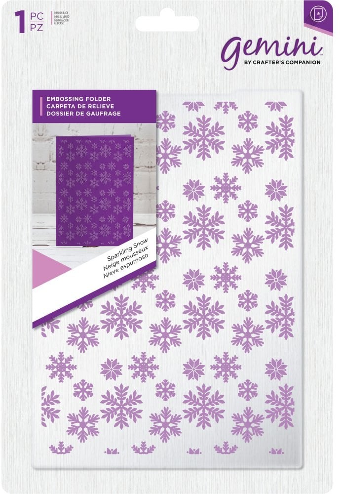 Crafters Companion Gemini 5”x7” Embossing Folder - Sparkling Snow